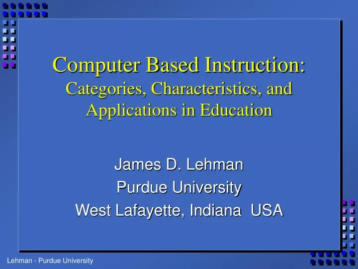 computer based instruction categories characteristics and applications in education