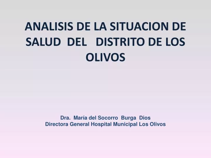 analisis de la situacion de salud del distrito de los olivos