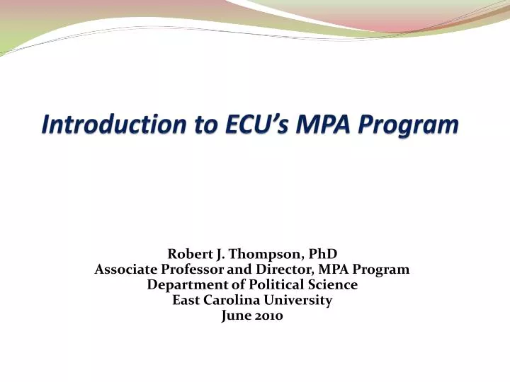 introduction to ecu s mpa program