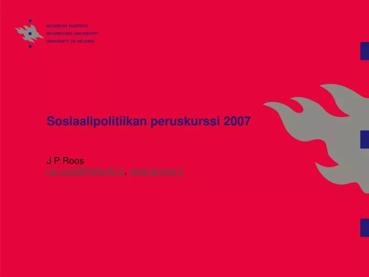 sosiaalipolitiikan peruskurssi 2007