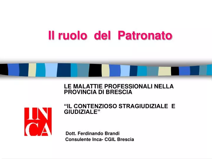 il ruolo del patronato