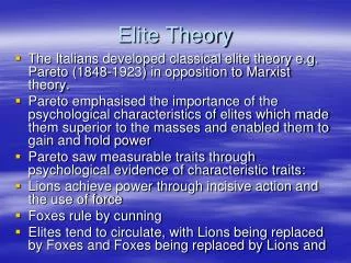 Elite Theory