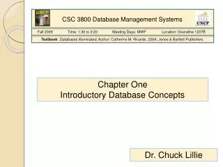 CSC 3800 Database Management Systems