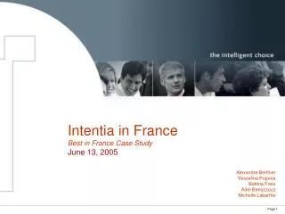 Intentia in France Best in France Case Study June 13, 2005