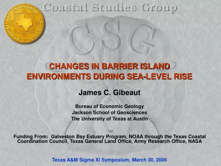 changes in barrier island environments during sea level rise
