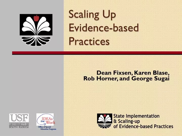 scaling up evidence based practices