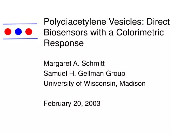 polydiacetylene vesicles direct biosensors with a colorimetric response
