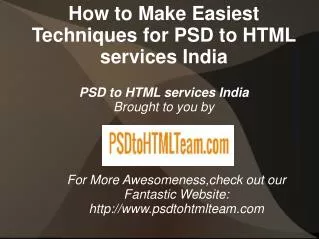 PSD to Html services india