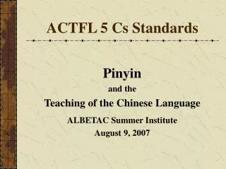 ACTFL 5 Cs Standards