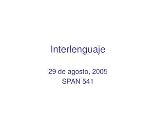 interlenguaje