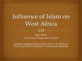 Influence of Islam on West Africa