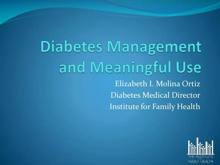 diabetes management and meaningful use