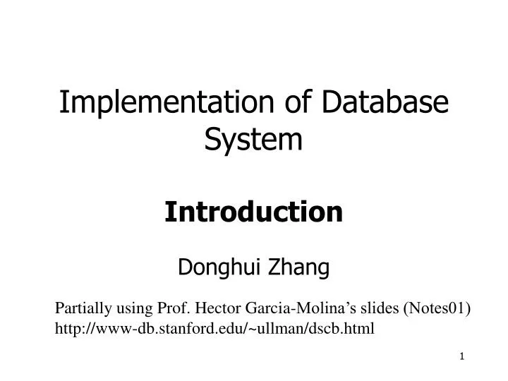 implementation of database system introduction