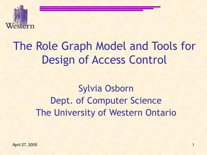 the role graph model and tools for design of access control