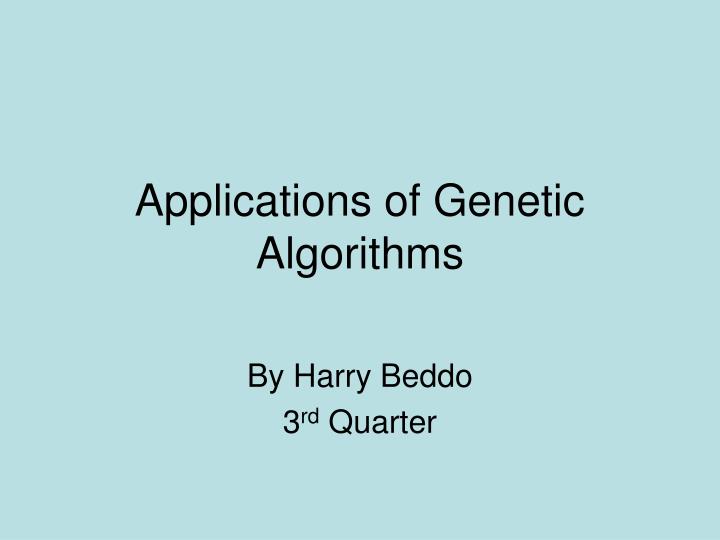 applications of genetic algorithms