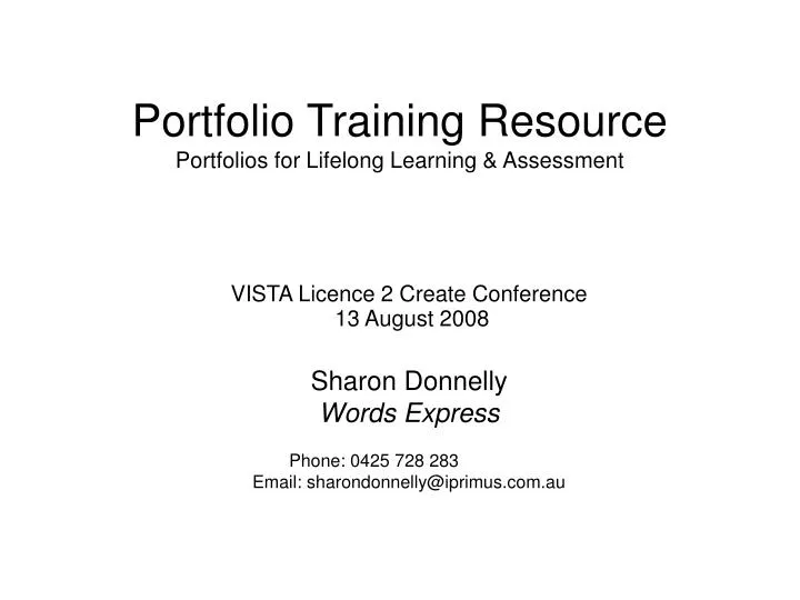 portfolio training resource portfolios for lifelong learning assessment