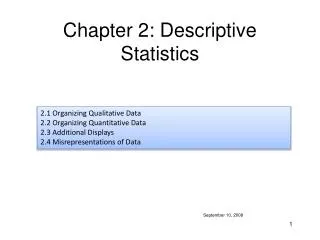 Chapter 2: Descriptive Statistics