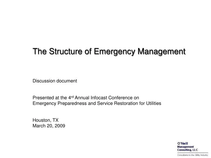 the structure of emergency management