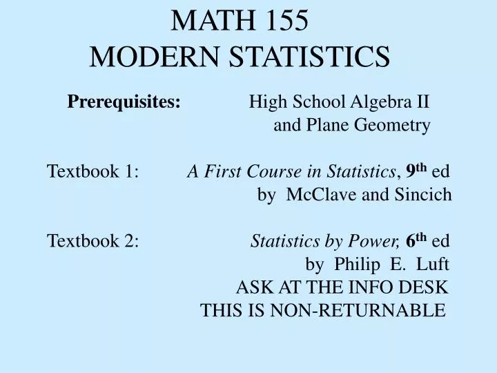 math 155 modern statistics