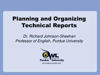 Planning and Organizing Technical Reports