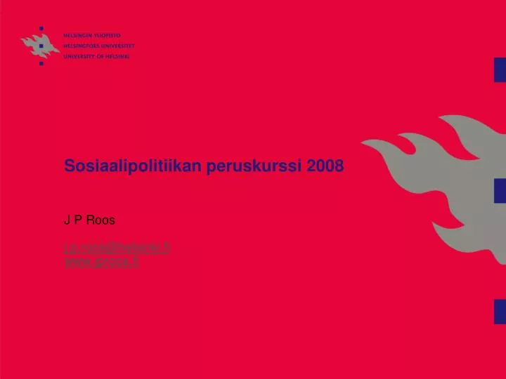 sosiaalipolitiikan peruskurssi 2008