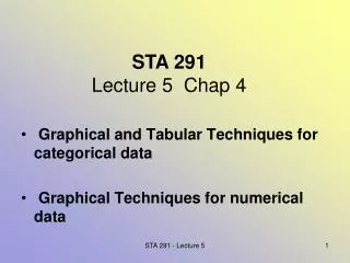 STA 291 Lecture 5 Chap 4