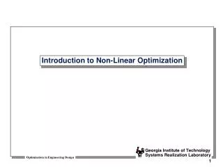 Introduction to Non-Linear Optimization