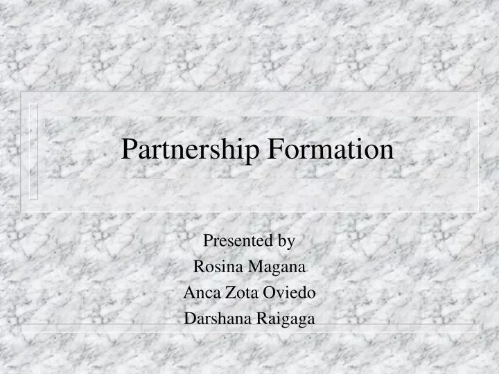 partnership formation