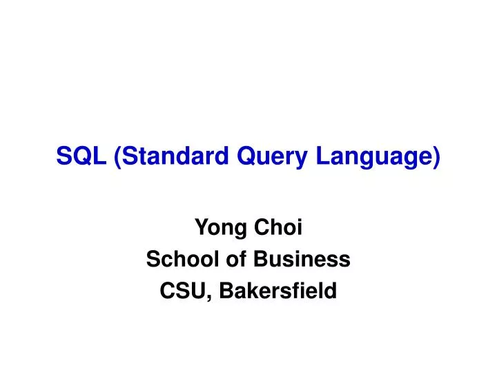 sql standard query language