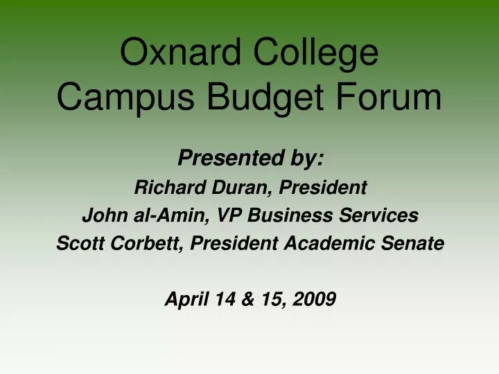 oxnard college campus budget forum