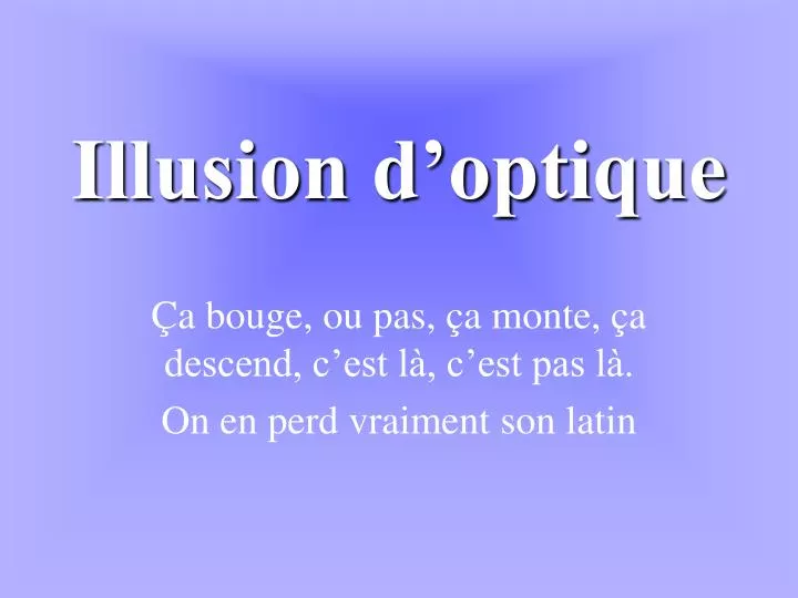 illusion d optique