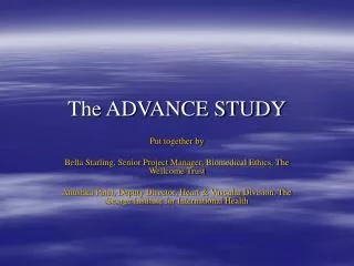 The ADVANCE STUDY