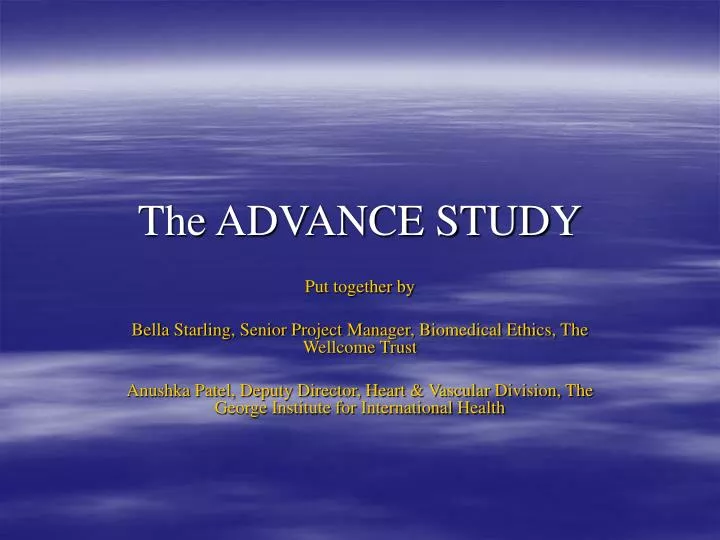 the advance study