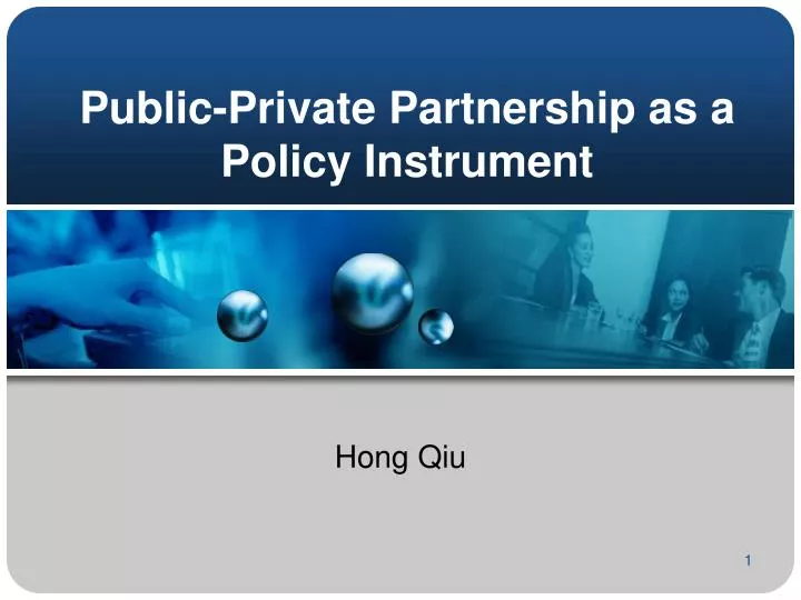 public private partnership as a policy instrument