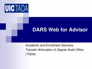 DARS Web for Advisor