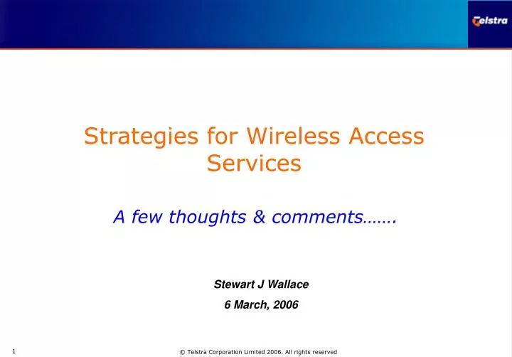 strategies for wireless access services