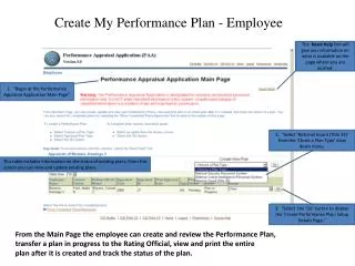 Create My Performance Plan - Employee