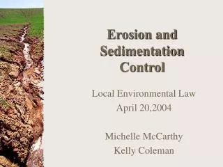 Erosion and Sedimentation Control