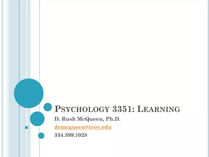 psychology 3351 learning