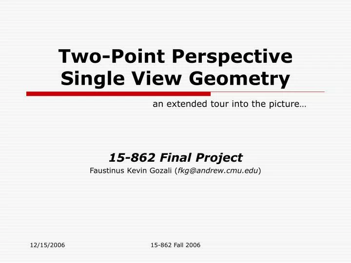 two point perspective single view geometry