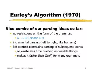 Earley’s Algorithm (1970)