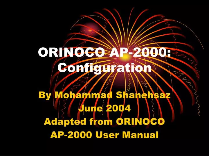 orinoco ap 2000 configuration