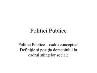 Politici Publice