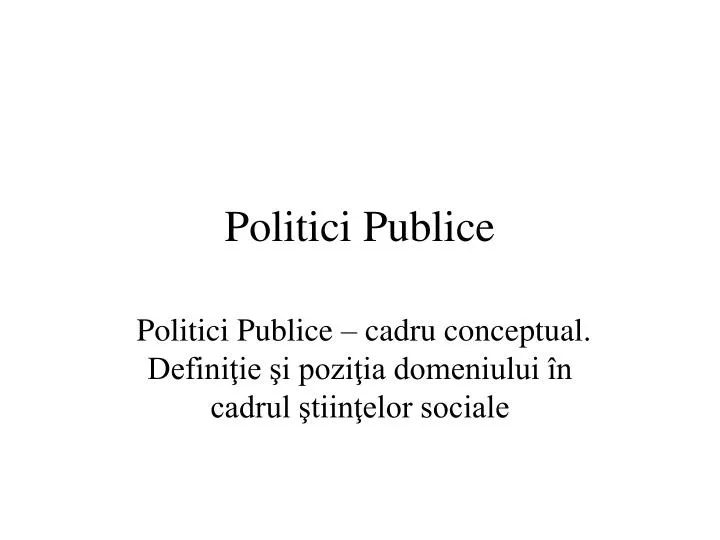 politici publice