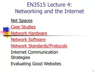 EN3515 Lecture 4: Networking and the Internet
