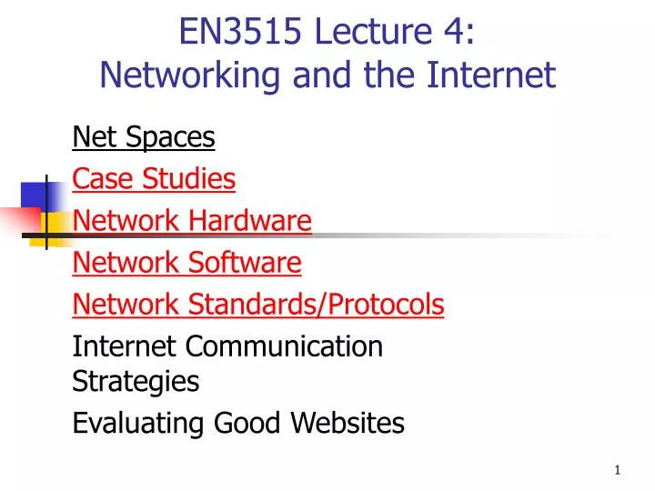 en3515 lecture 4 networking and the internet
