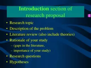 Introduction section of research proposal
