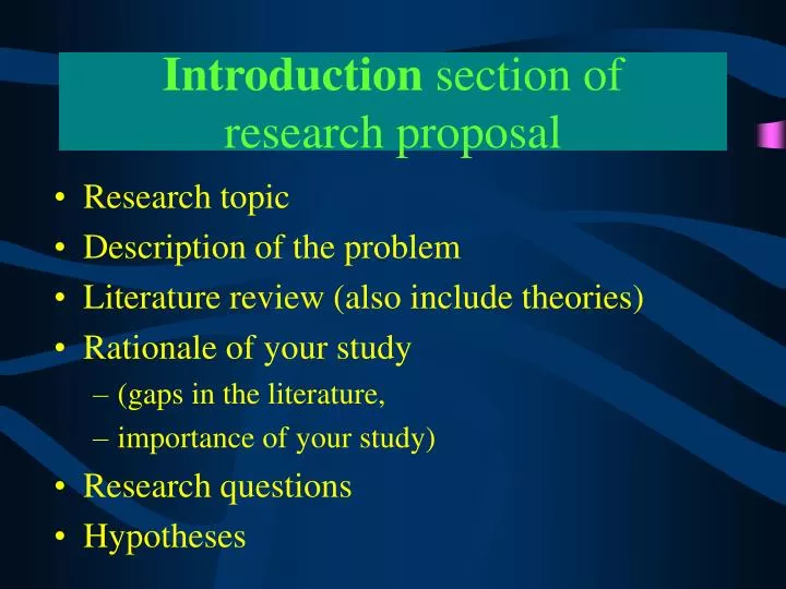 introduction section of research proposal
