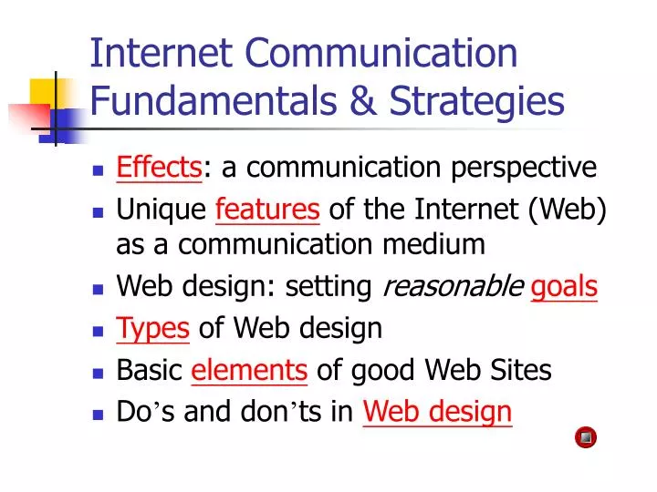 internet communication fundamentals strategies