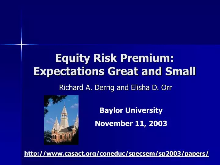 equity risk premium expectations great and small